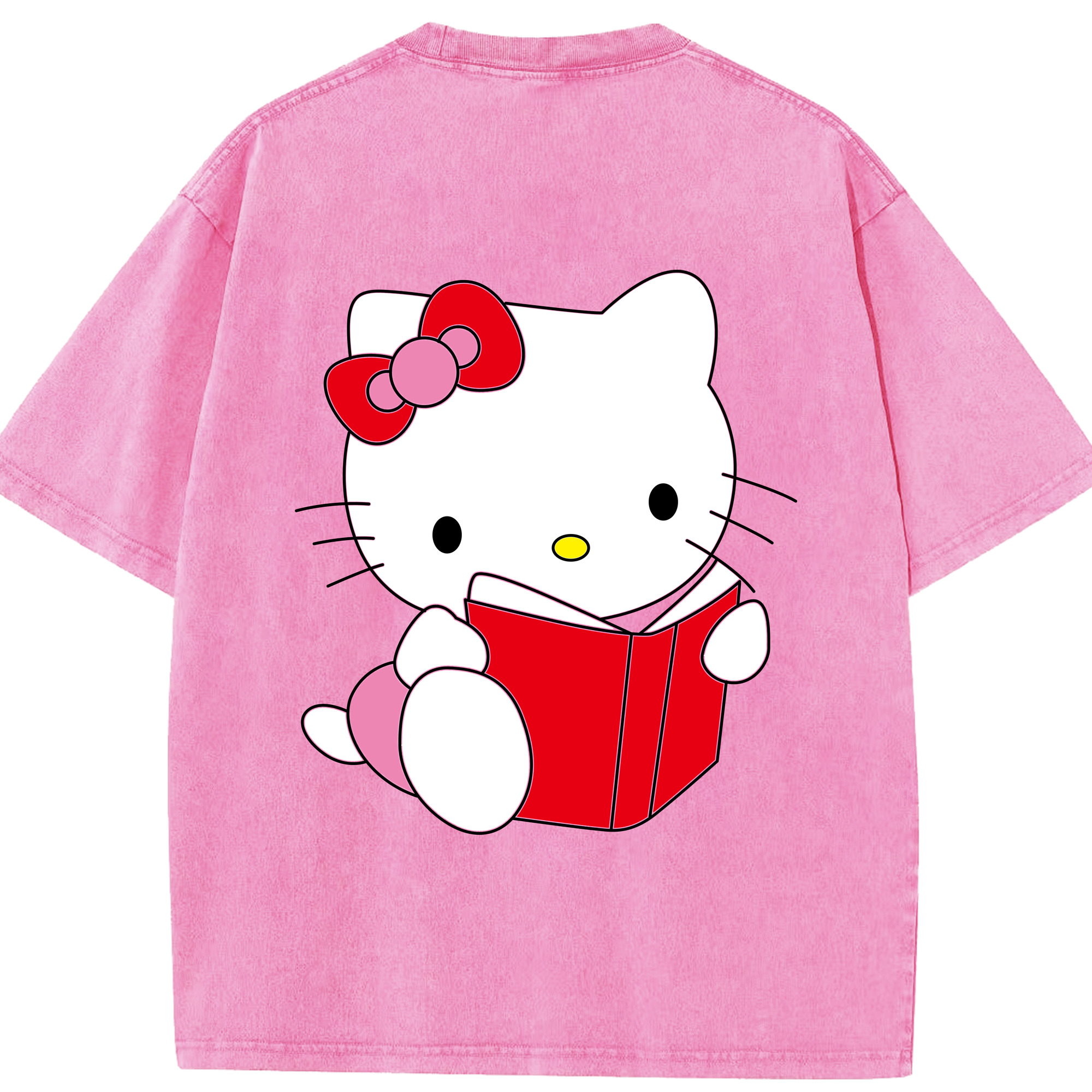（画像用） Hello Kitty ハローキティ 綿100% ヴィンテージ風 半袖Tシャツ（背面プリント）